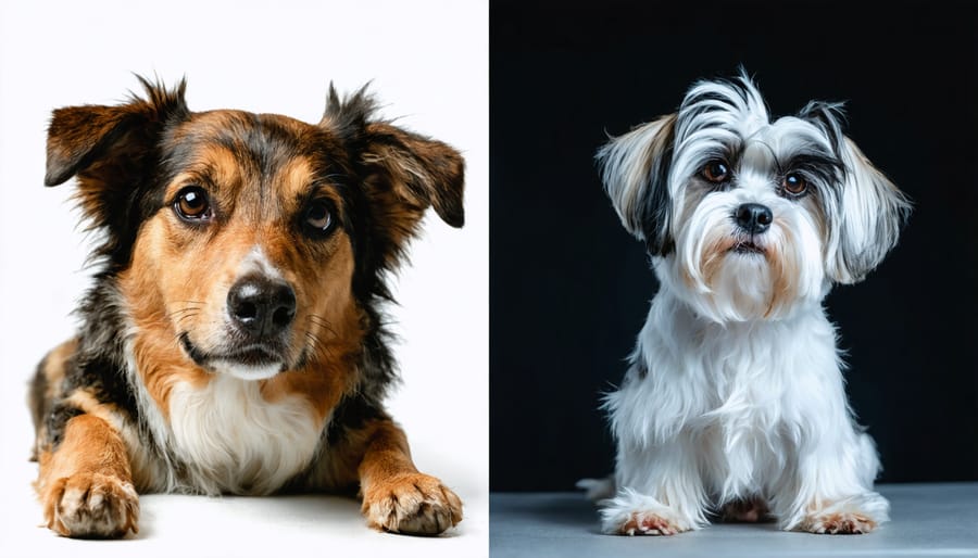 Before and after comparison of a dog's behavior with CBD treatment for anxiety